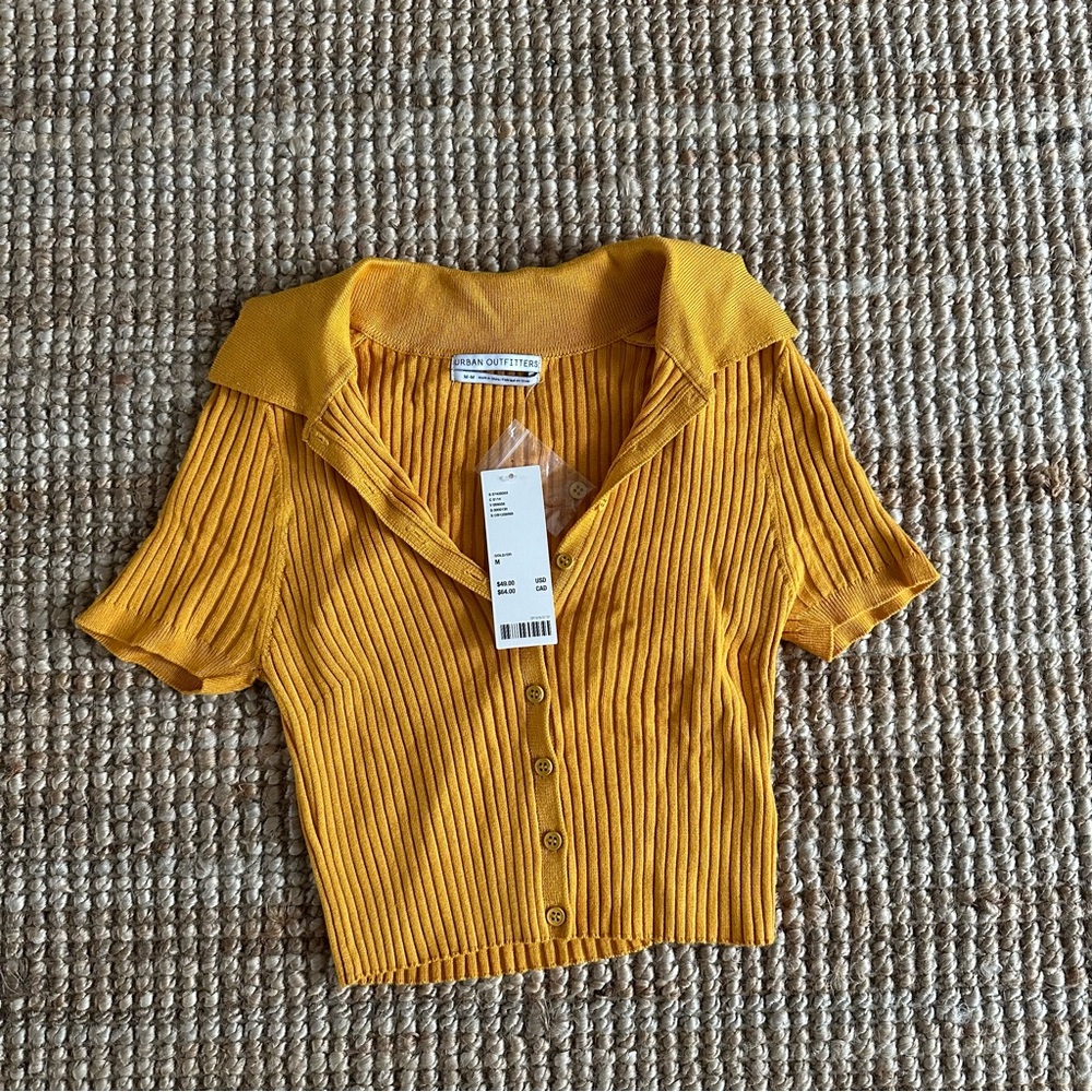 NWT! Urban Outfitters Collared Crop Top